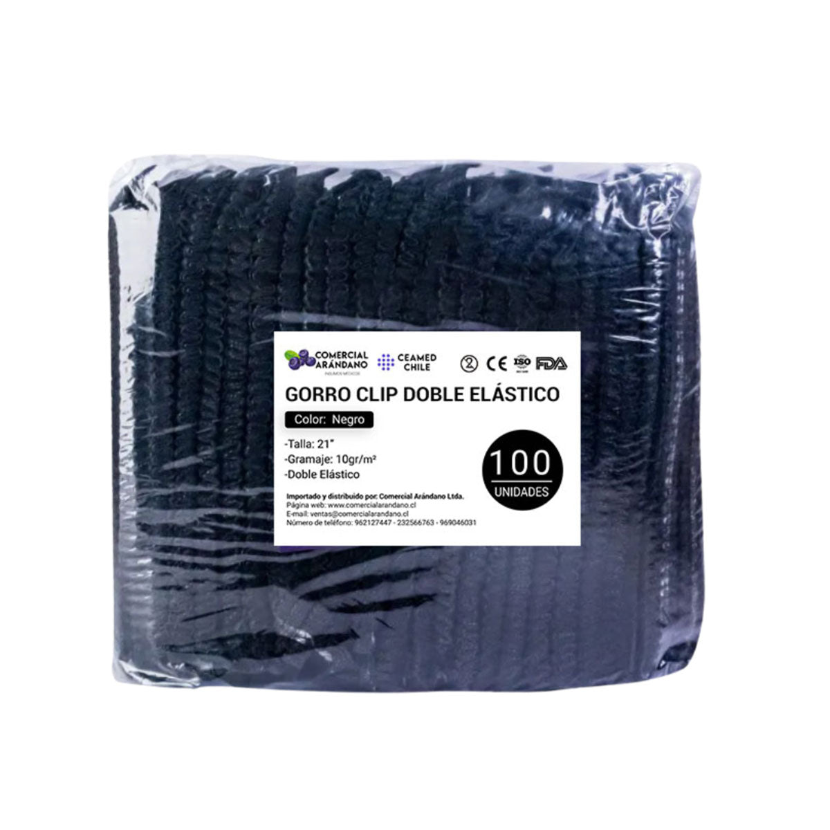 Gorro Clip Negro (100 unidades)