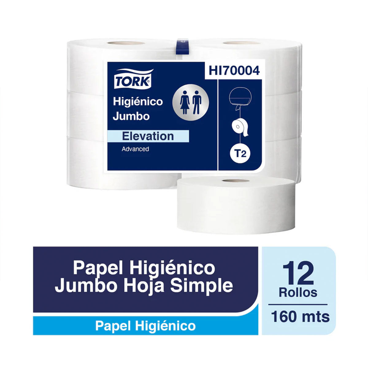 Papel Higiénico Tork Jumbo Premium Doble Hoja (12 rollos x 160 m)