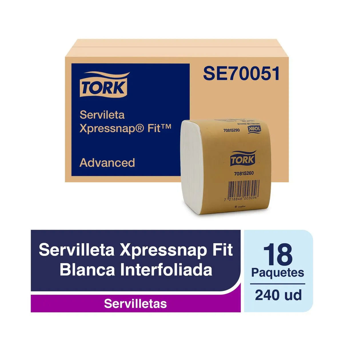 Servilletas Tork Xpressnap Fit (18 packs x 240 unidades)