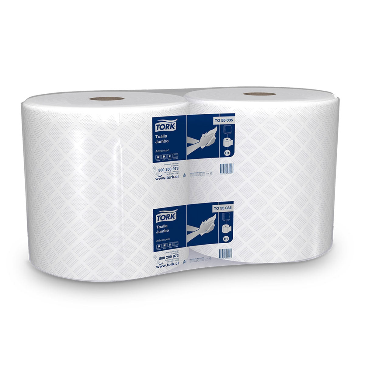 Toalla Jumbo Tork Doble Hoja (2 rollos x 200 m)