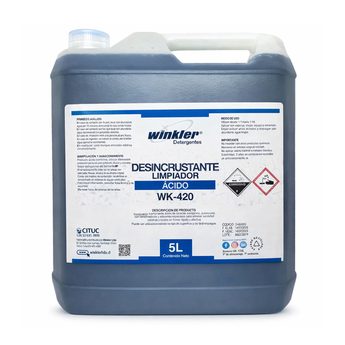 Desincrustante Ácido (5 litros) WINKLER WK-420