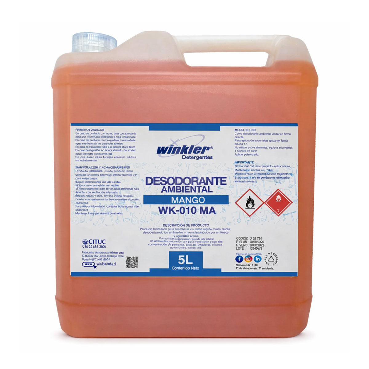 Desodorante Ambiental Mango (5 litros) WINKLER WK-010MG
