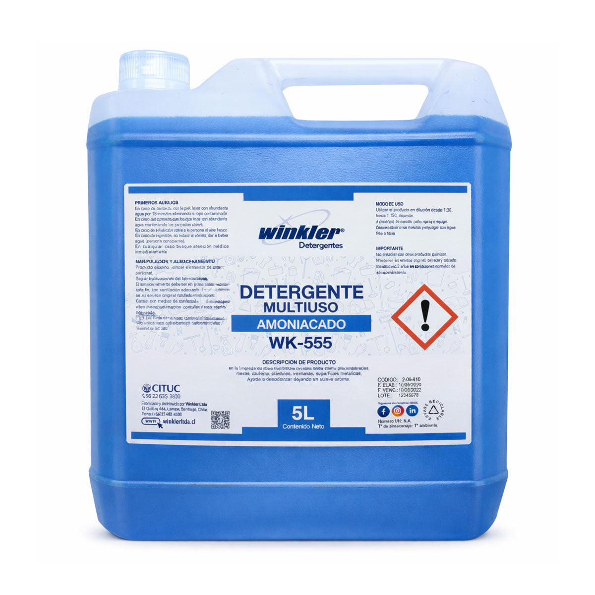 Detergente Multiuso Amoniacado (5 litros) WINKLER WK-555
