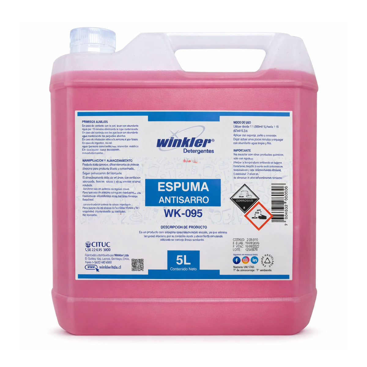 Espuma Antisarro Desincrustante (1 o 5 litros) WINKLER WK-095 - 5 Litros