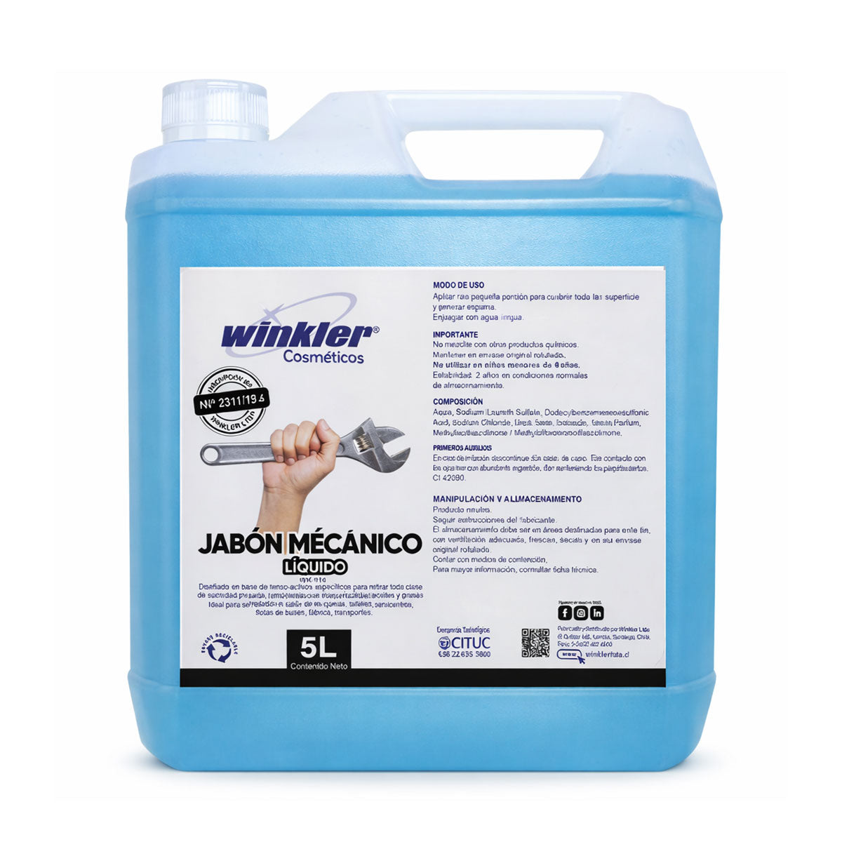Jabón Mecánico Líquido para Manos (5 litros) WINKLER WK-116