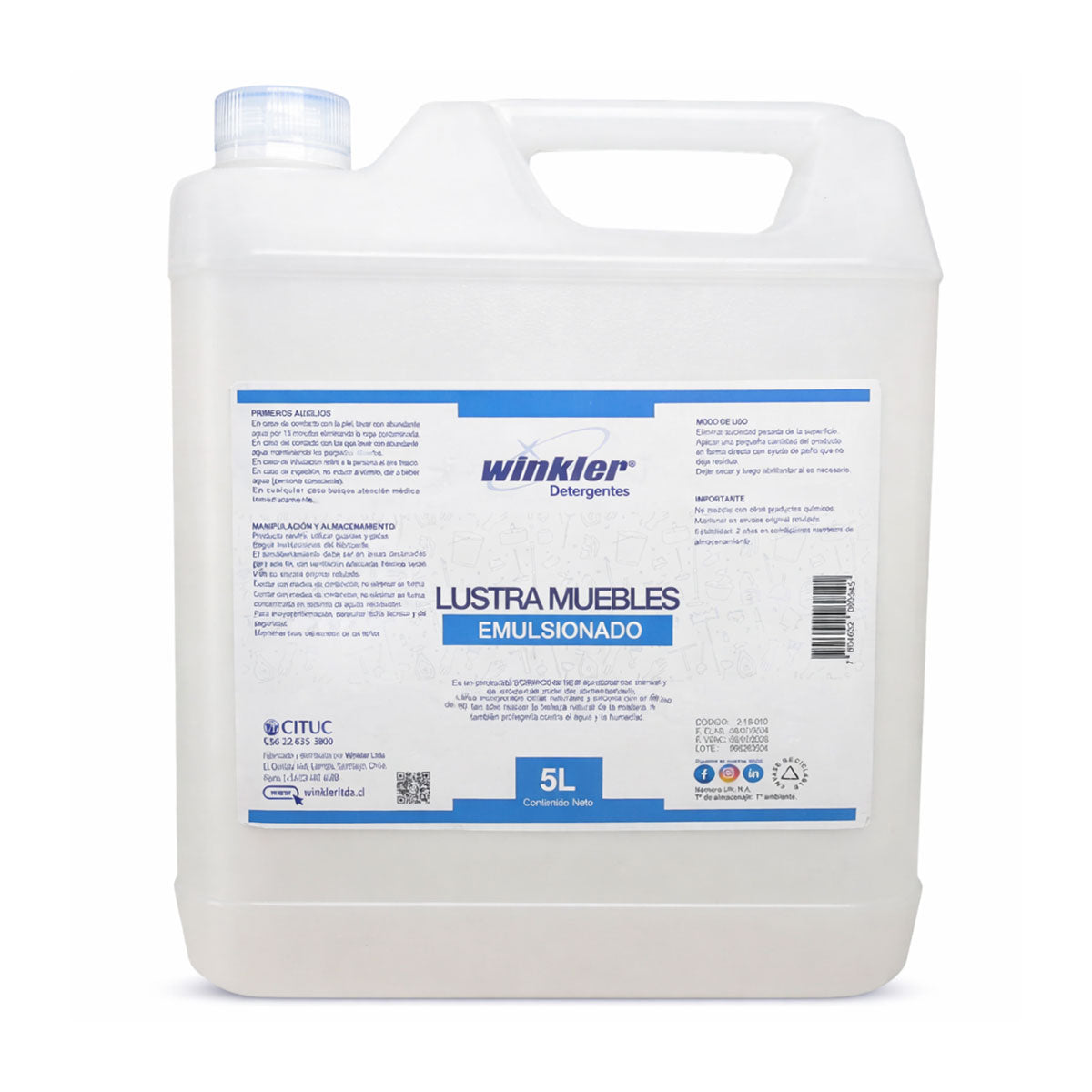 Lustramuebles Emulsionado (500 ml o 5 litros) WINKLER WK-580