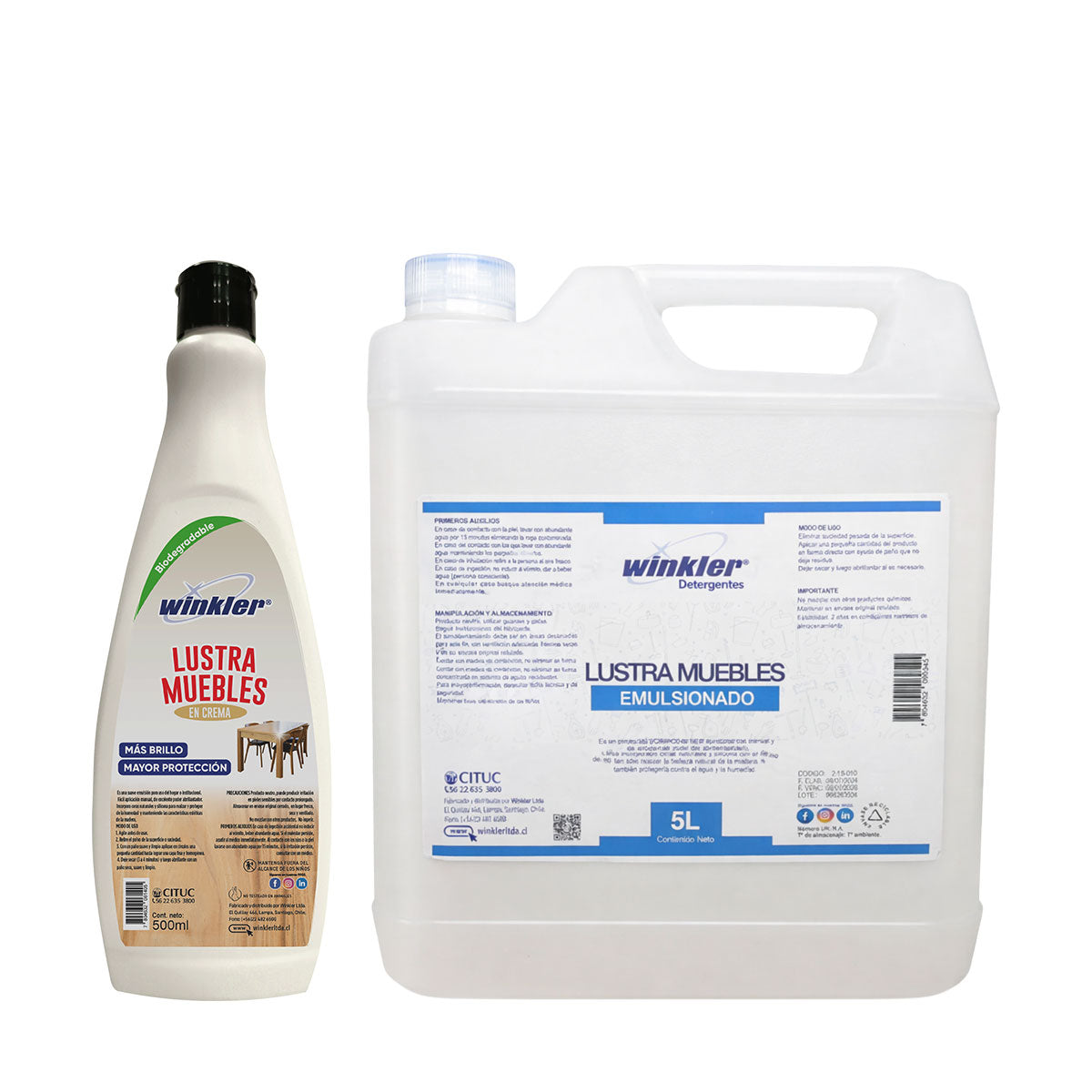 Lustramuebles Emulsionado (500 ml o 5 litros) WINKLER WK-580