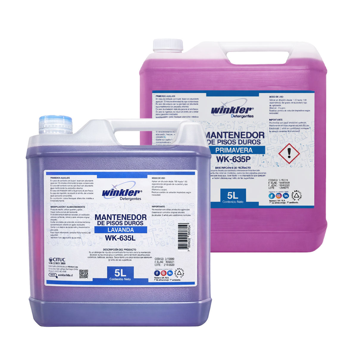 Mantenedor de Pisos Duros Variedad de Aromas (5 litros) WINKLER WK-635P WK-635L